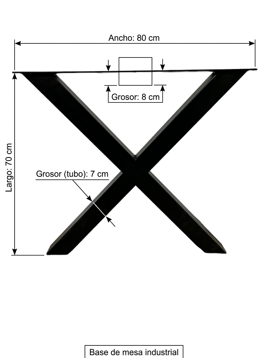 Pata de mesa con forma de Aspa (x) - Imagen 2